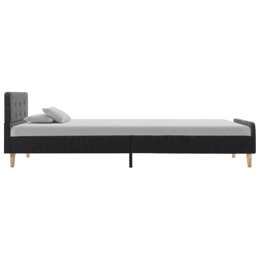 Giroletto-Struttura Letto Grigio Scuro in Stoffa Ruvida 90x200 cm