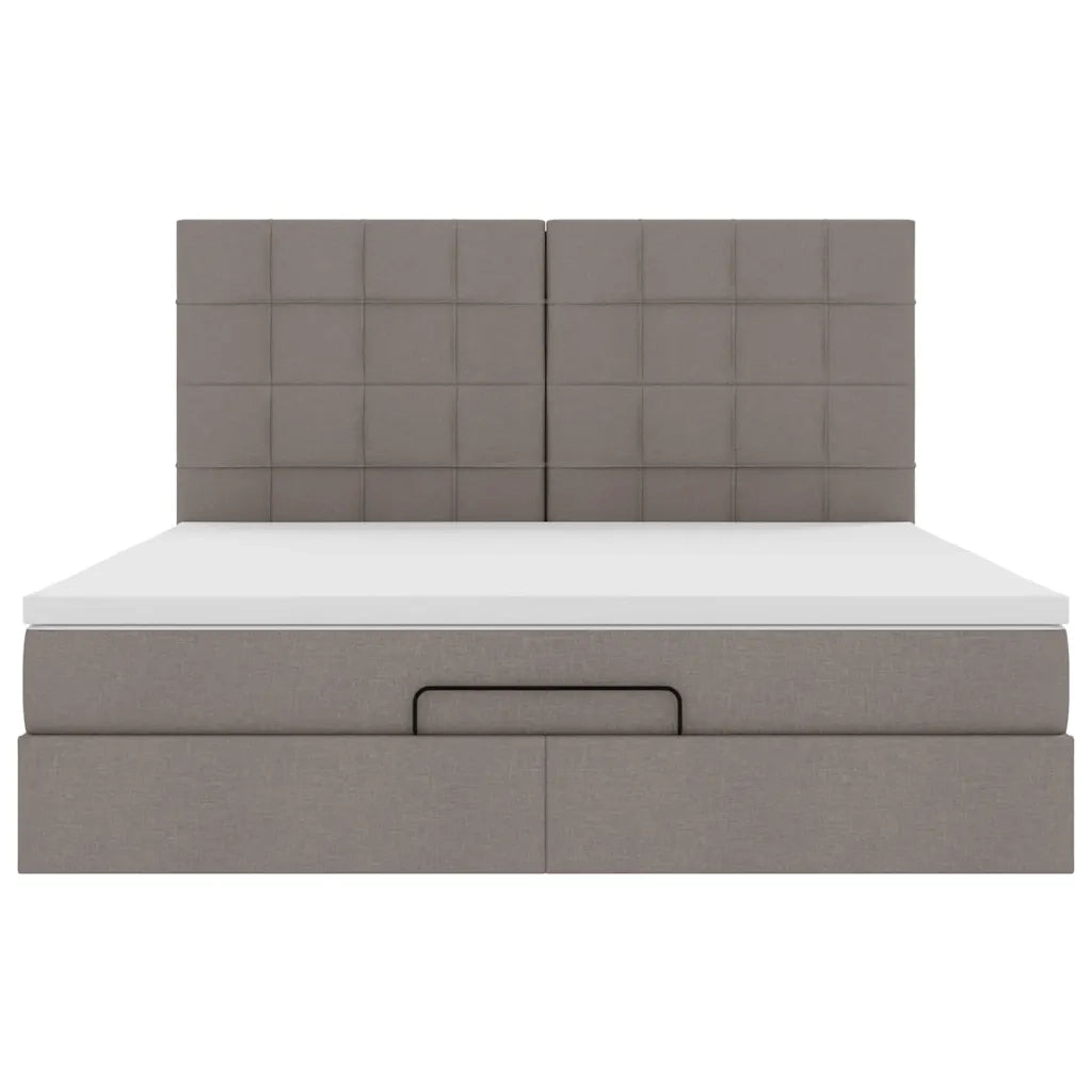 Struttura Letto Pouf con Materasso Tortora 180x200cm in Tessuto 3313179