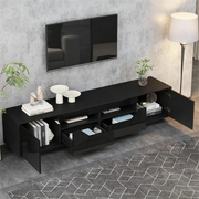 Mobile TV con LED e cassetti ¨C Minimal ¨C Nero lucido 180x40x45