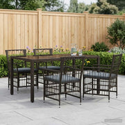 Set da pranzo per esterni 5 pz Nero polyrattan 3448936