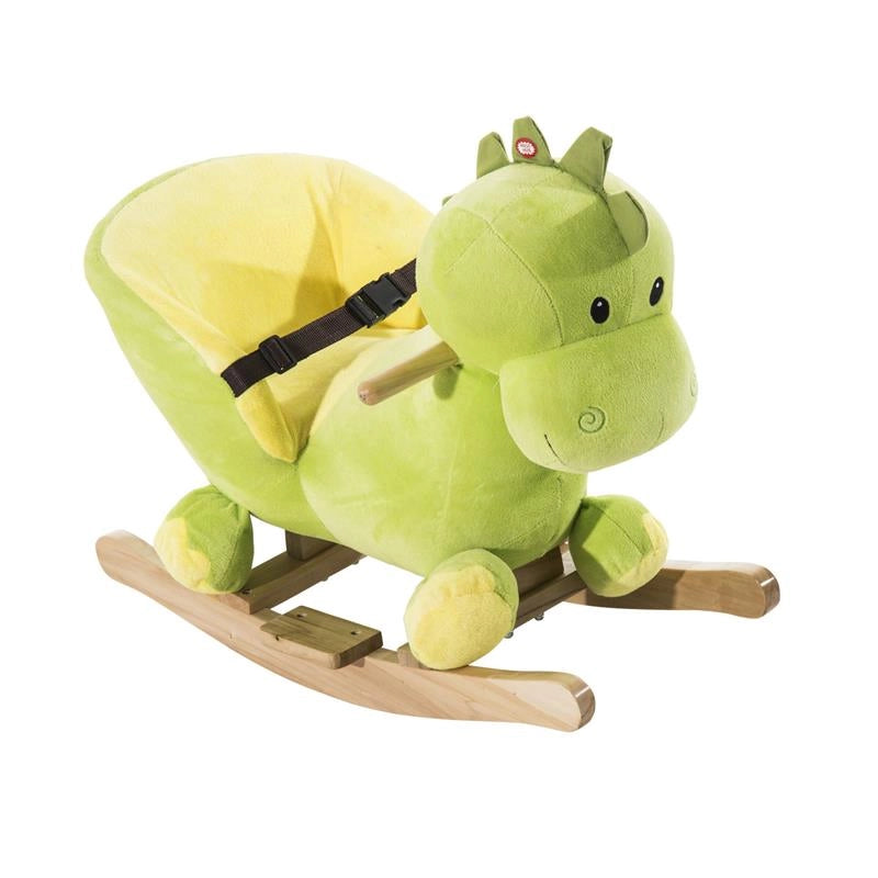 DRAGO A DONDOLO IN LEGNO PER I BAMBINI VERDE E GIALLO