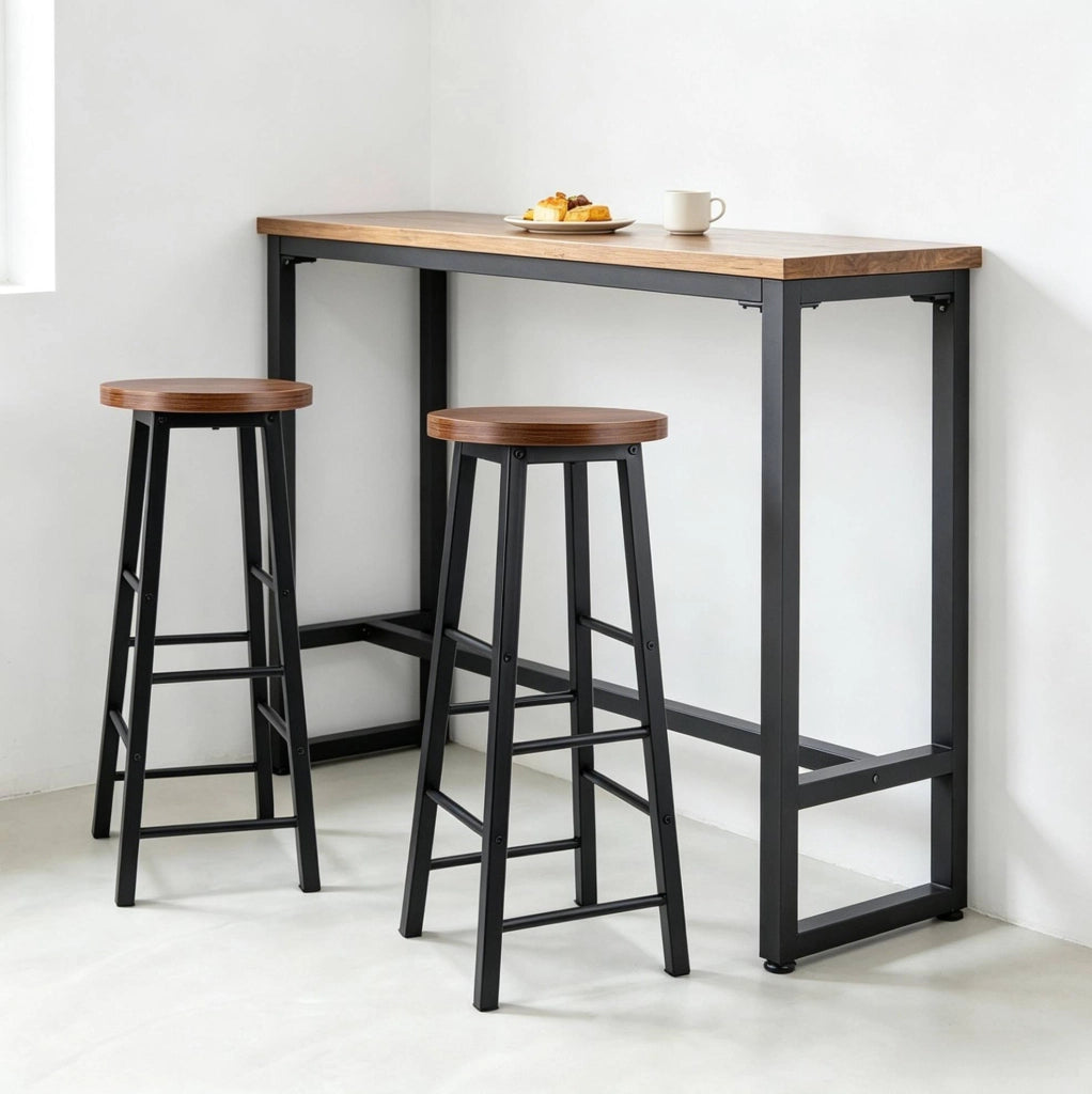 SGABELLO Bar Industriale 71 cm Marrone MDF e Metallo Set da 2 pezzi