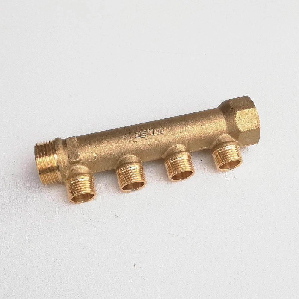 Collettore lineare da 1 - 16mm a 4 vie da 1/2 mf di ottone