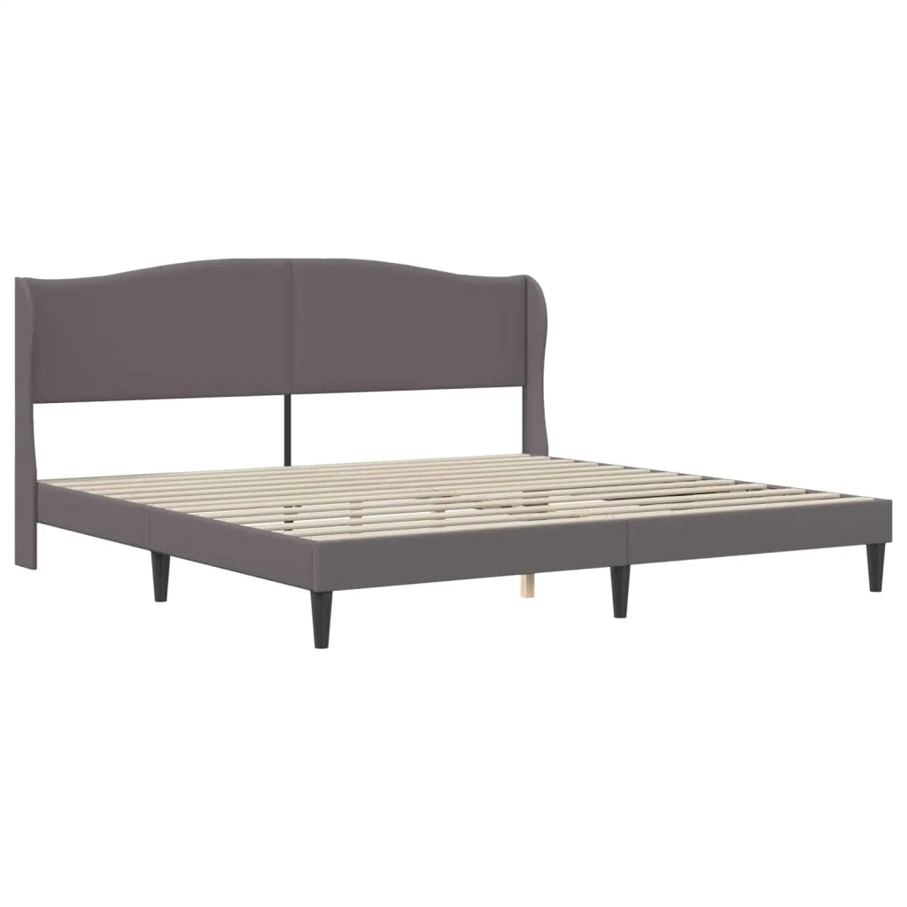 Struttura del letto con testiera-Giroletto Grigio 180 x 200 cm Similpelle 135806
