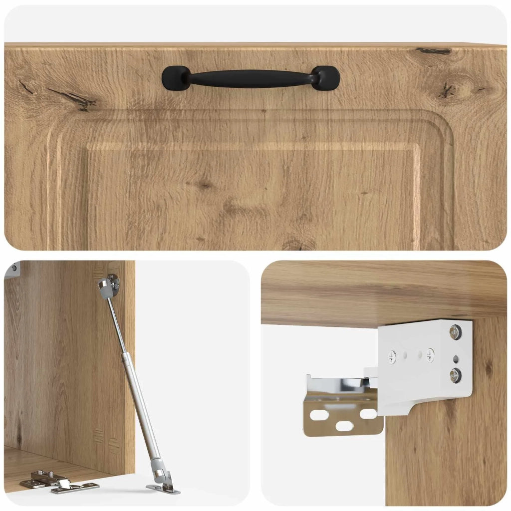 Mobile TV da Muro | Armadietto TV | Mobile Porta TV Rovere Artigianale 78,5 x 31 x 30 cm