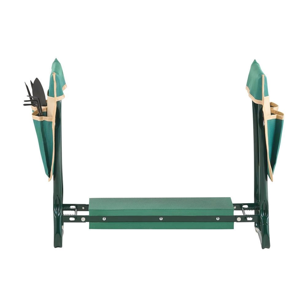 Inginocchiatoio Sedile Giardino 152mm Pieghevole 2 Borse Attrezzi Allevia Dolore