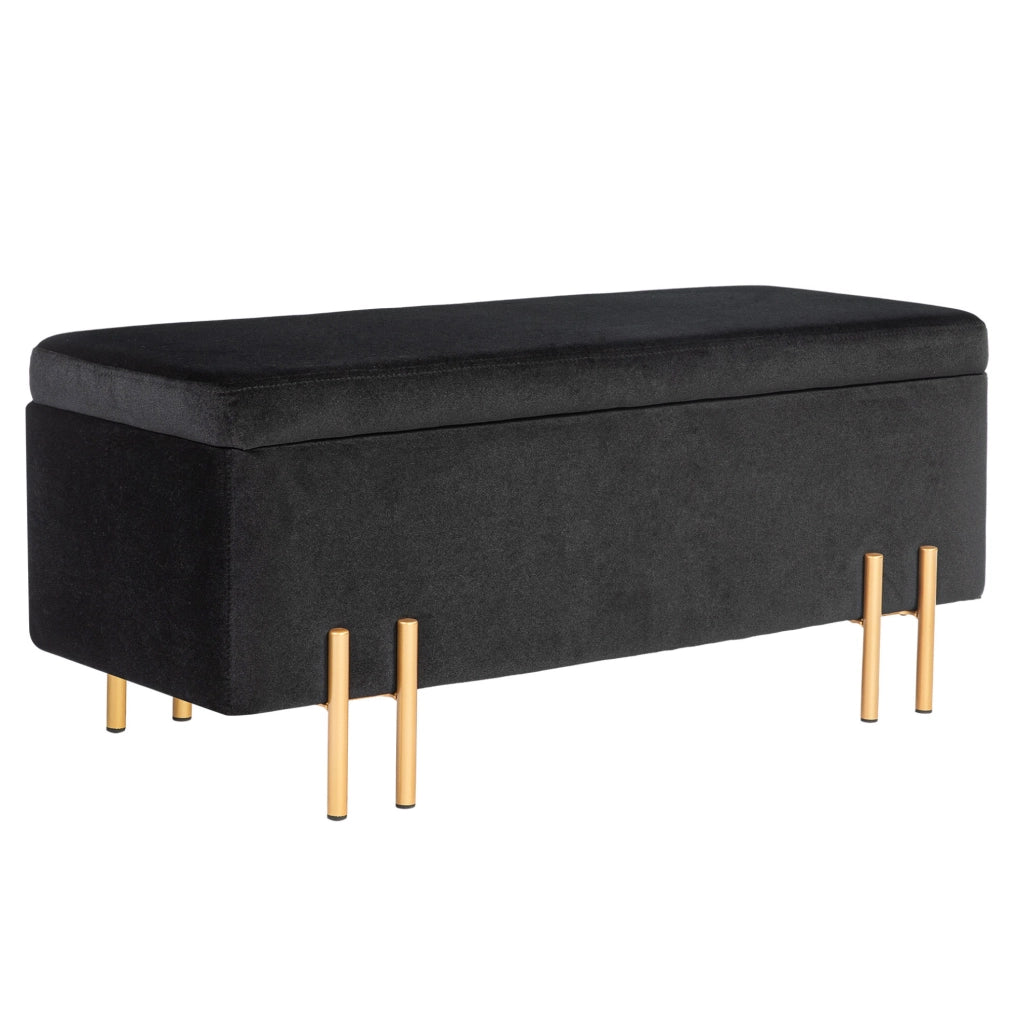 Panca contenitore imbottita nera 100 x 40 x 42 cm