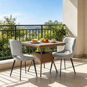SEDIA da Pranzo Moderna 43x40x86 cm Grigia in Chenille Set da 2 pezzi