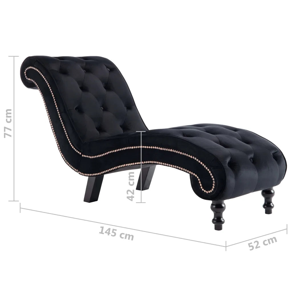 Sedia a Sdraio Nera in Velluto 248611