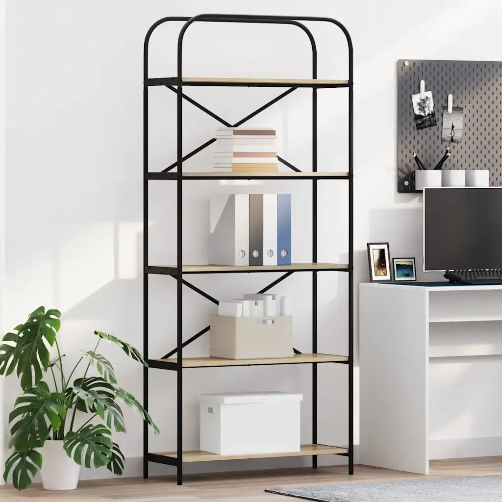 Libreria-Scaffale per Libri-Mobile di Stoccaggio Rovere Sonoma 80 x 30 x 183 cm Legno multistrato 423371
