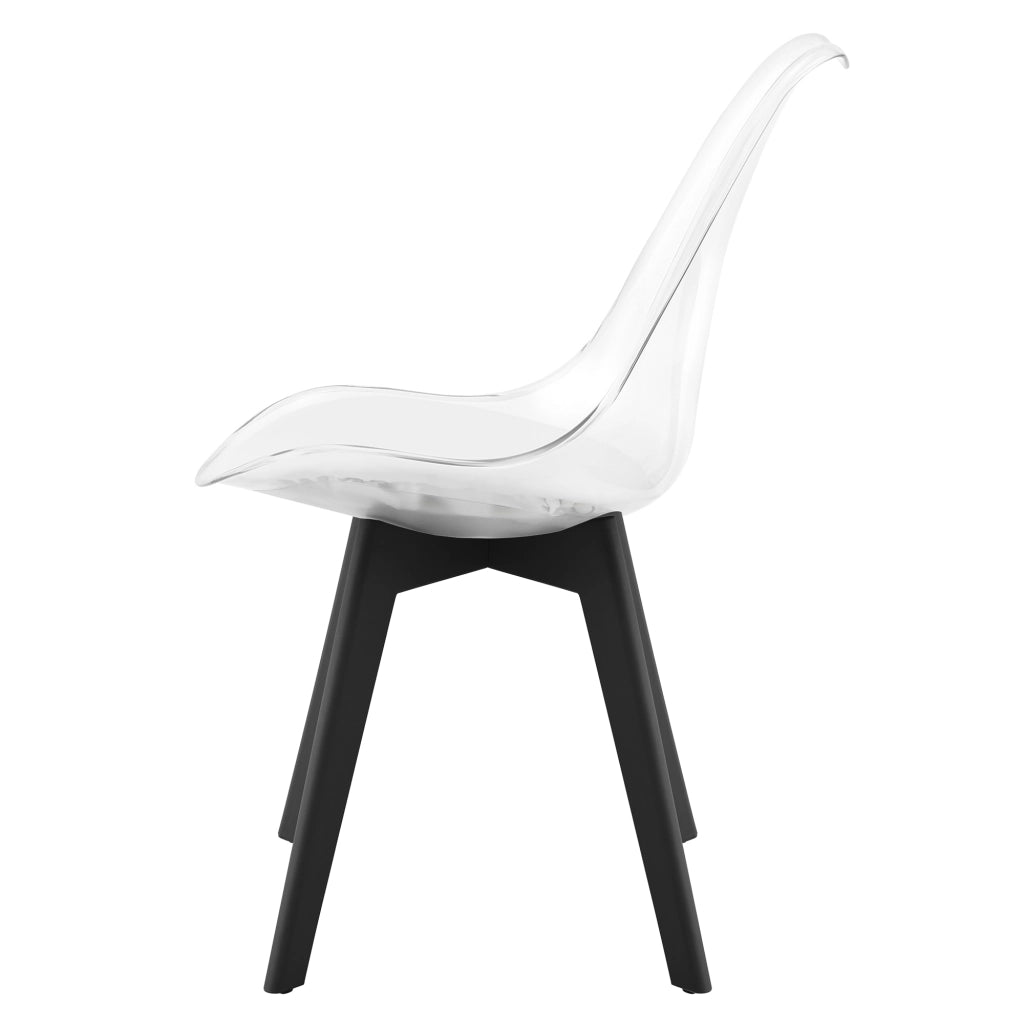 Sedia VALORA RIXK - Trasparente con gambe nere x 4