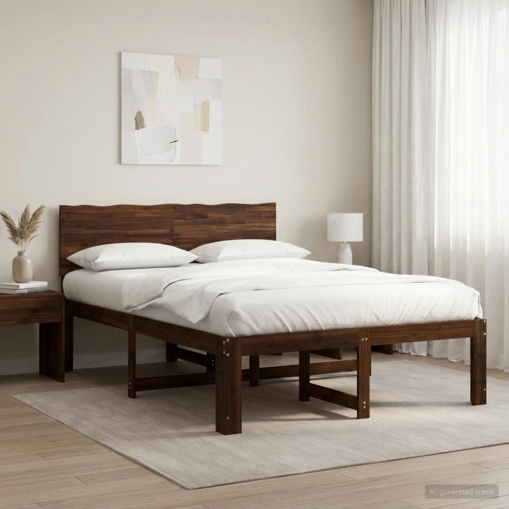 Letto matrimoniale con testiera ROSTOCK Marrone Scuro 903419