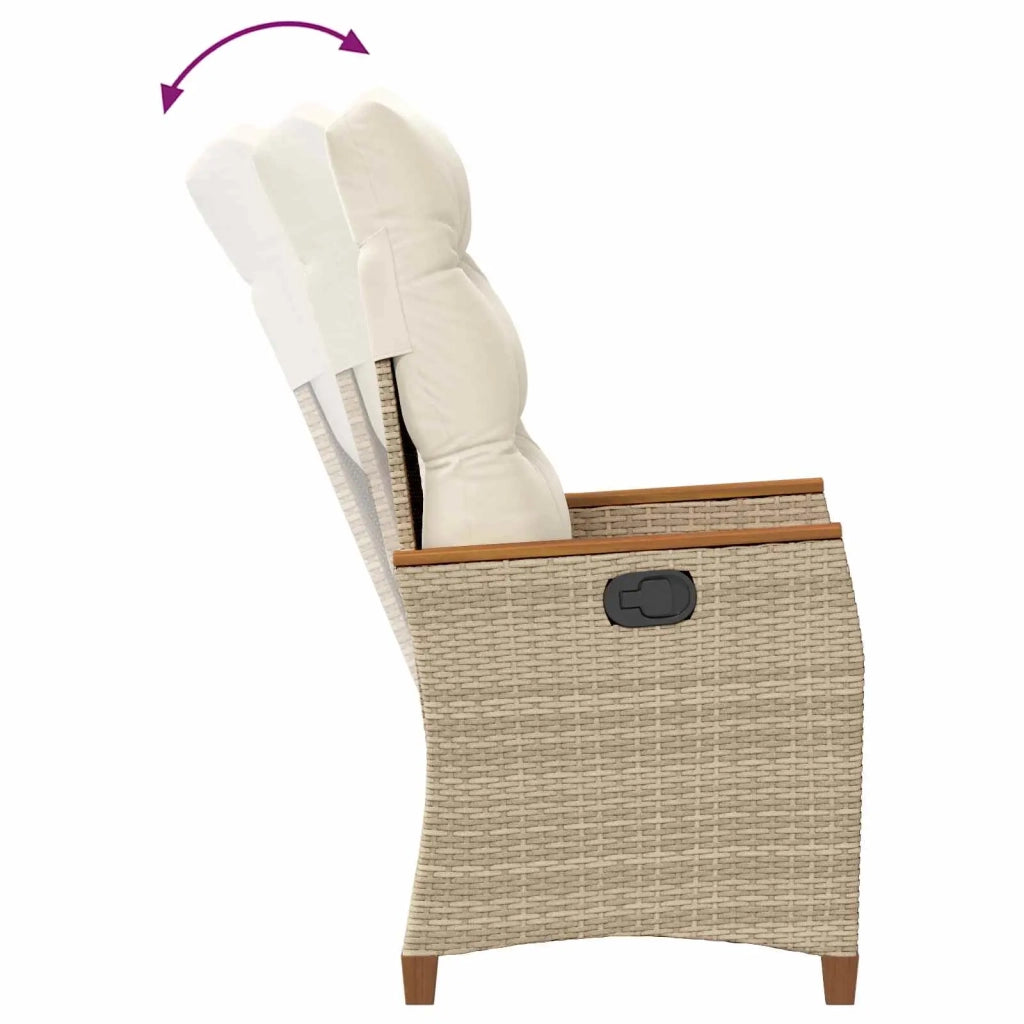 Sedia da giardino reclinabile Beige e Crema 64 x 57,5 x 112 cm 42026866
