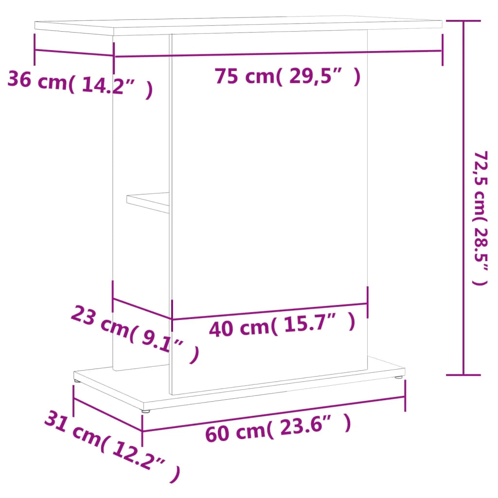 Base per mobiletto per acquario 75 x 36 x 72,5 cm legno ingegnerizzato bianco 02_0045064