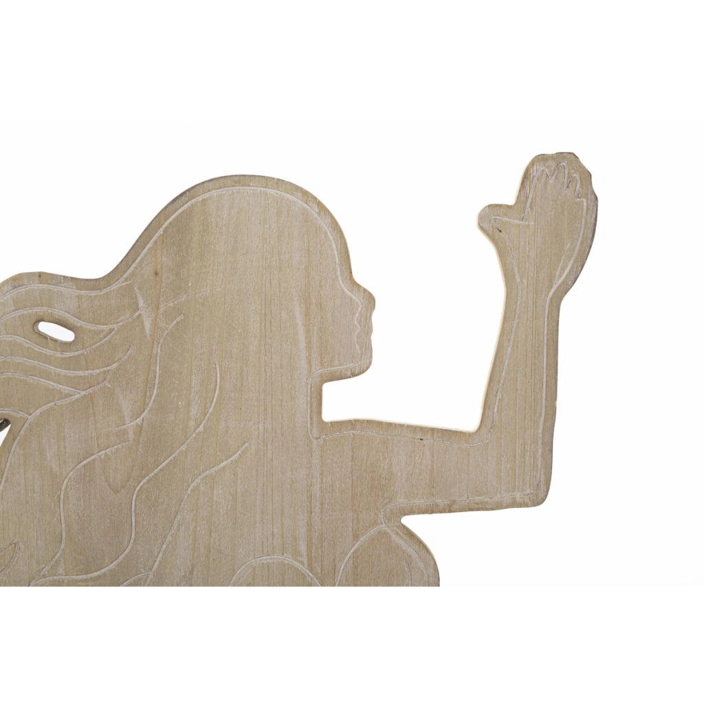 Decorazione in Metallo e Legno Sirenetta, Multicolore, Metallo, 30,5x2x60 cm