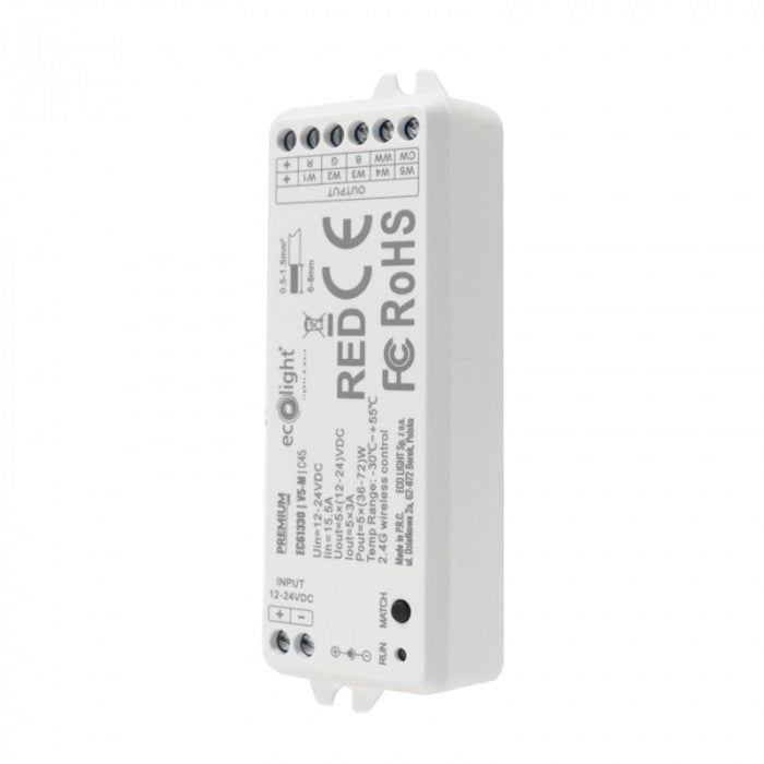 Controller LED V5-M RF RGB+CCT 15A 12-24V Ecolight