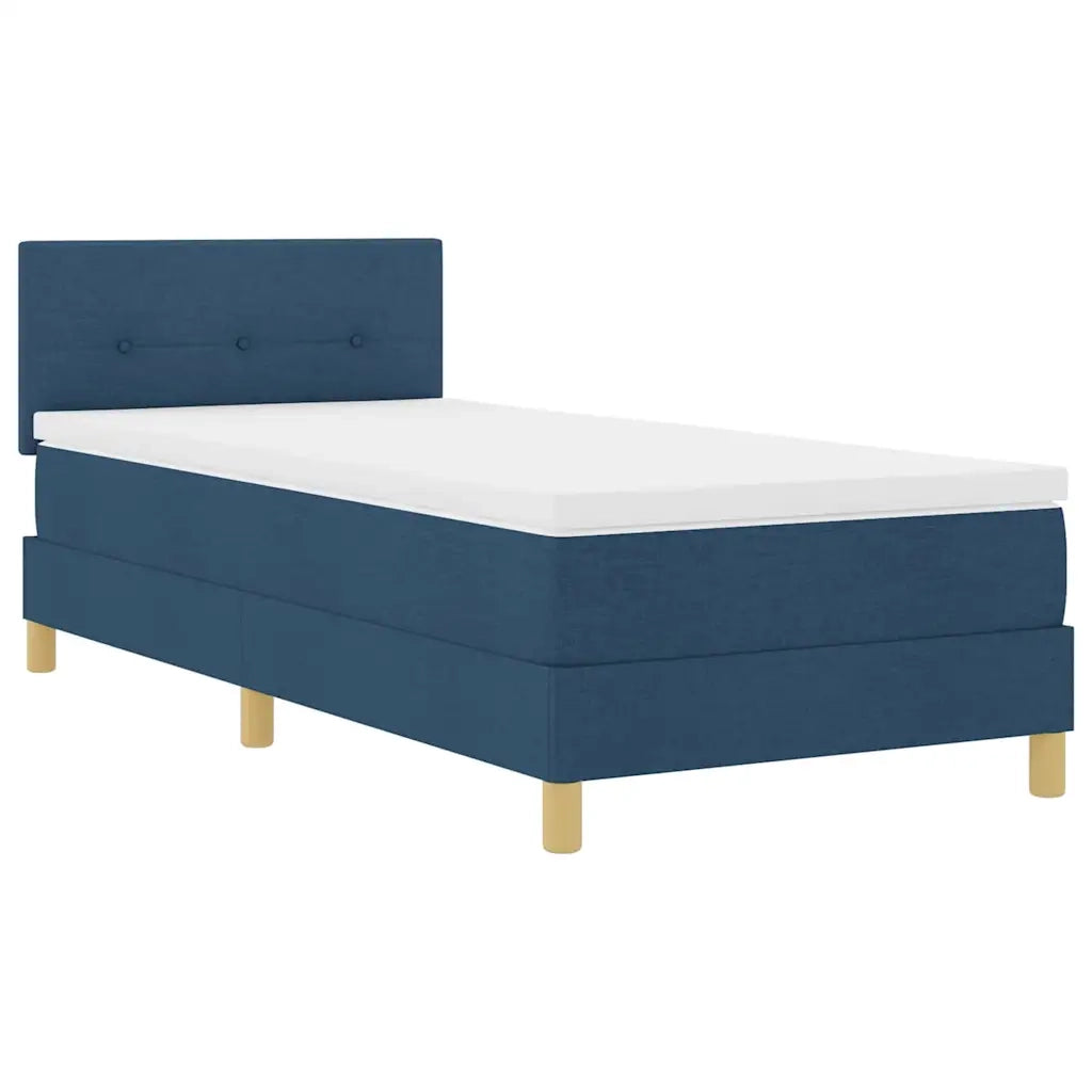 Letto a Sorgente LED con materasso Blu 90 x 200 cm Tessuto