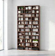 Scaffale Stand Moderno in MDF Marrone 102x23,5x195 cm per Libri, CD e Decorazioni con 36 Ripiani Regolabili