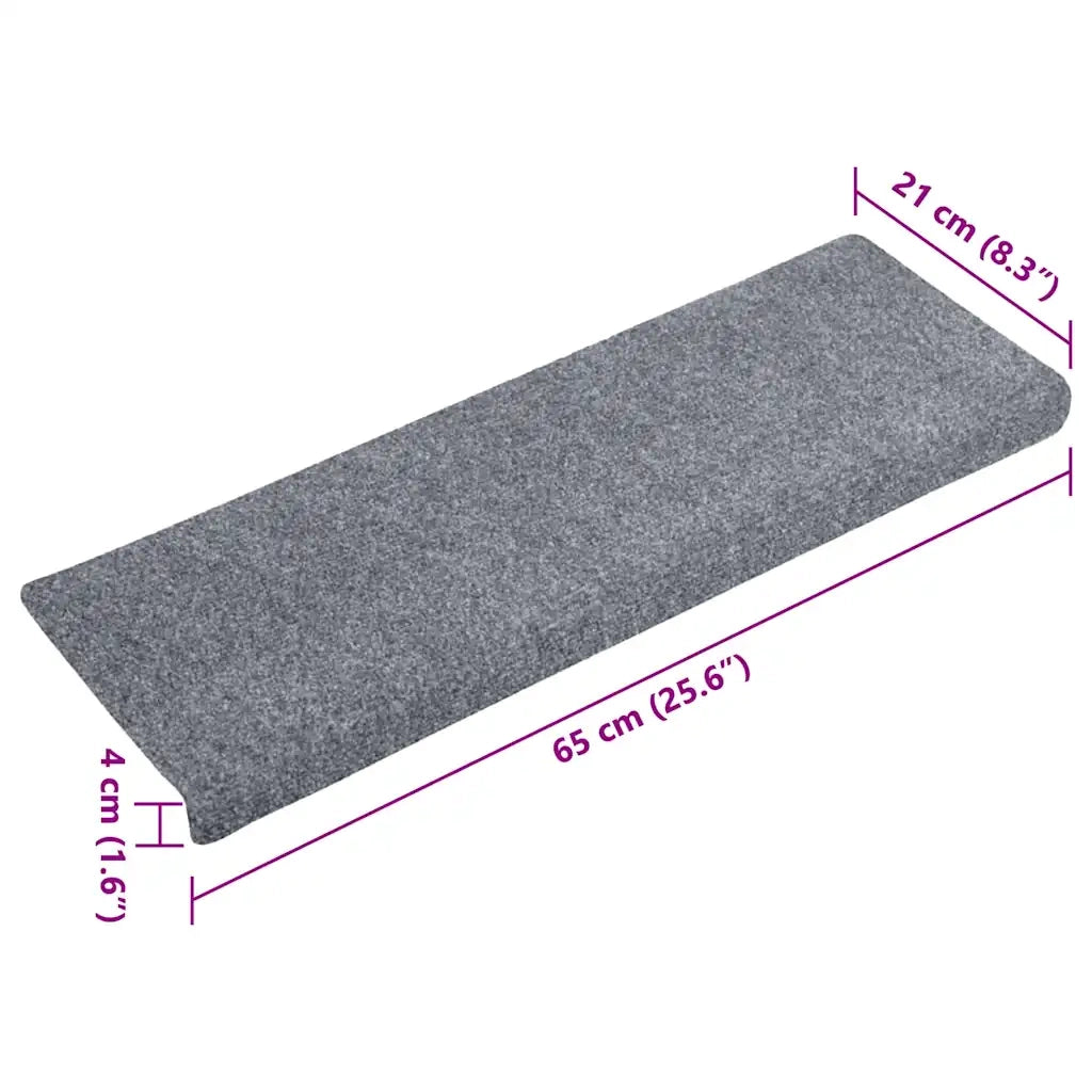 Tappetini per scale autoadesivi 10 pz | Gradini per Scale 65x21x4 cm Grigio chiaro bordo rettangolare