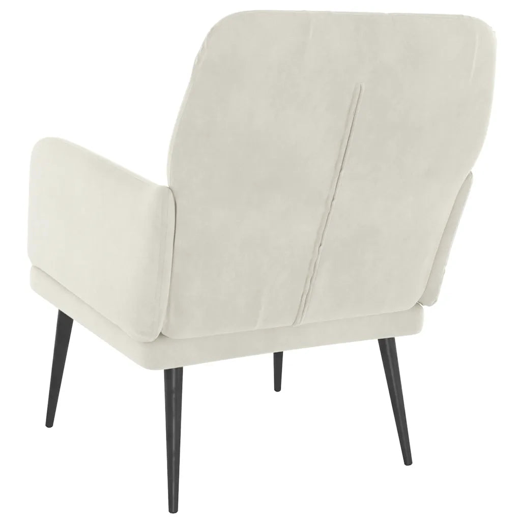 Poltrona | Sedia Relax Crema 62x79x79 cm Velluto