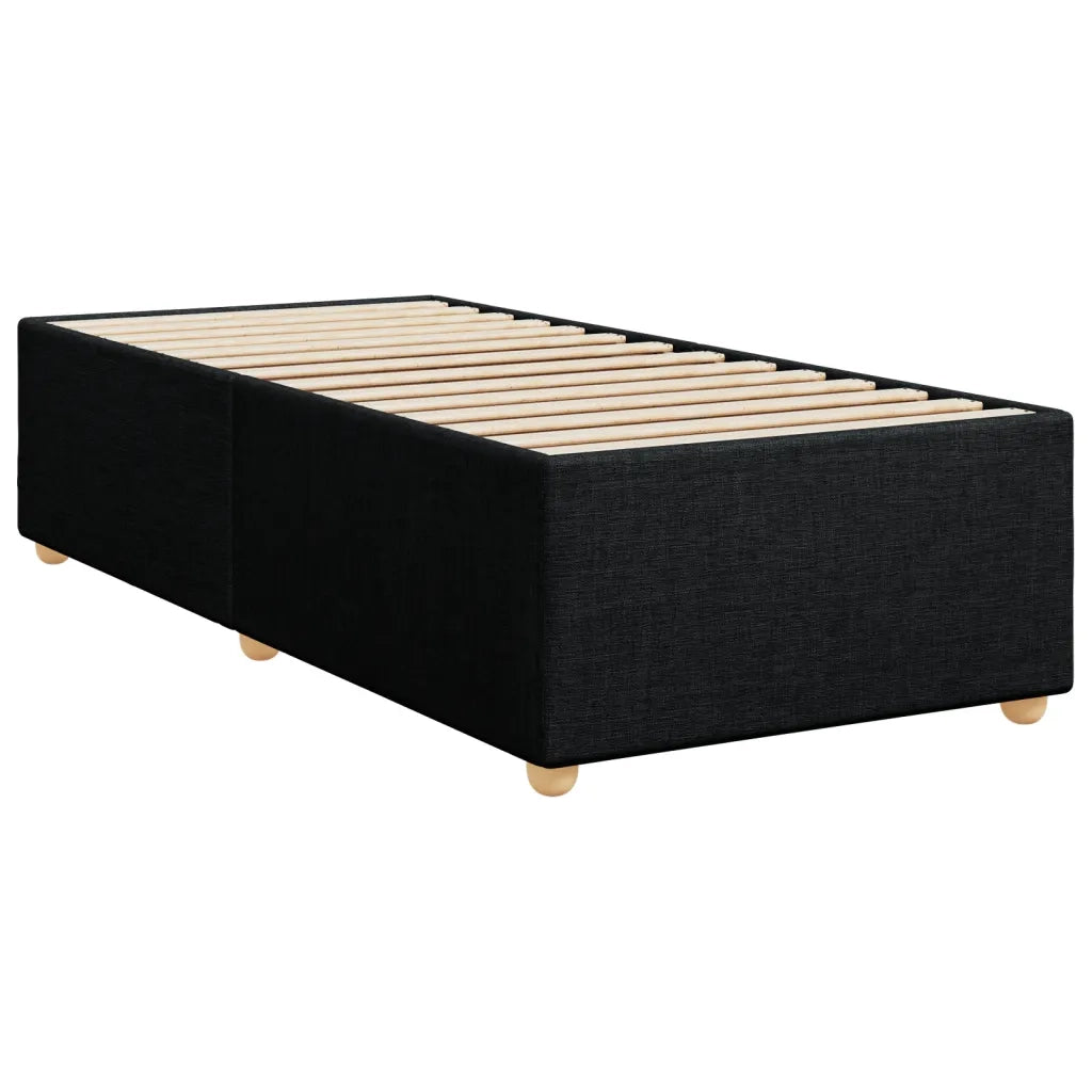 Giroletto a Molle con Materasso-Struttura Letto Nero 90x200 cm in Tessuto 529950