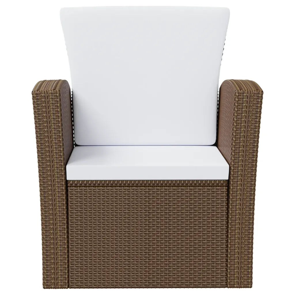 Set Divani da Giardino 8 pz con Cuscini in Polyrattan Marrone 3095943