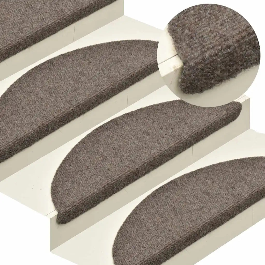 Tappetini per scale autoadesivi 5 pz | Gradini per Scale 65x21x4 cm beige semicircolari grandi