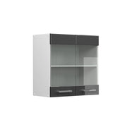 Vicco Pensile universale Antracite lucido 60 cm con ante in vetro