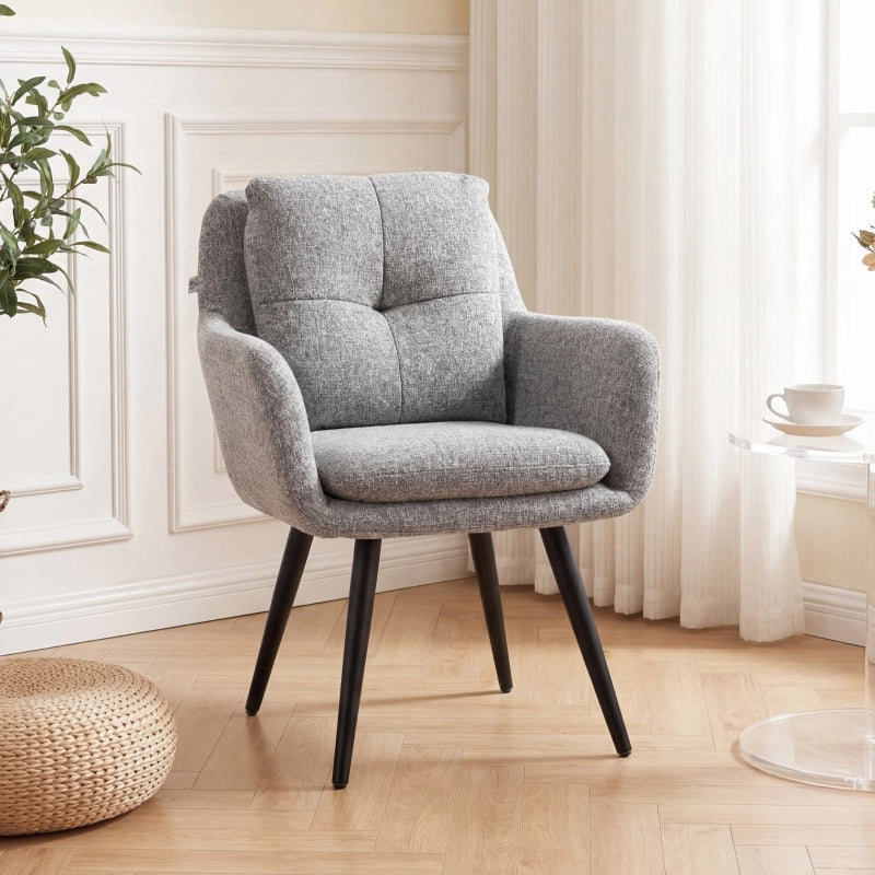Poltrona 65x72x86 cm ergonomica in metallo grigio chiaro