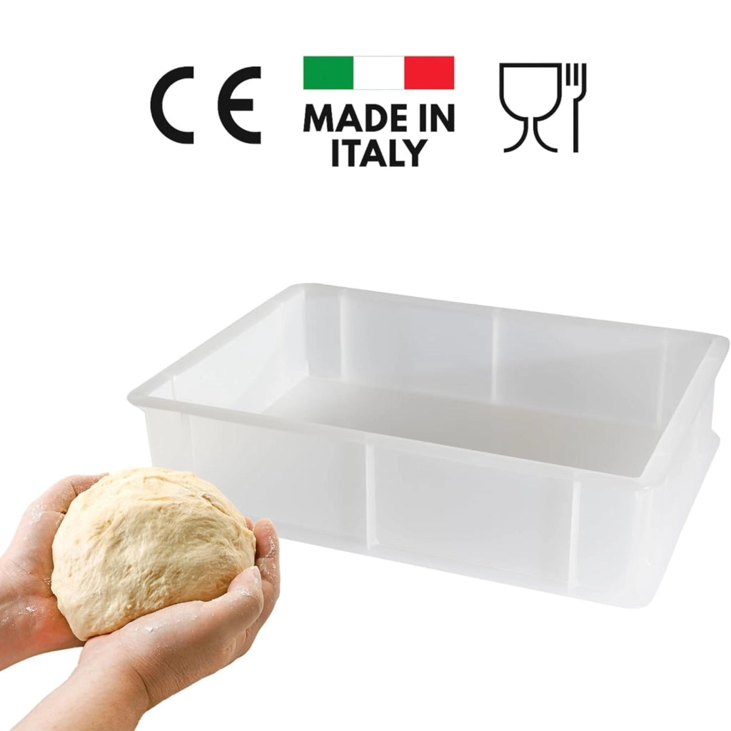 Contenitore per Lievitazione Pizza E Pane BPA-free - Cassette Portaimpasto Certificate di Grado Alimentare - Made in Italy - 10 Box Impilabili 40x30x10 + 10 Coperchi