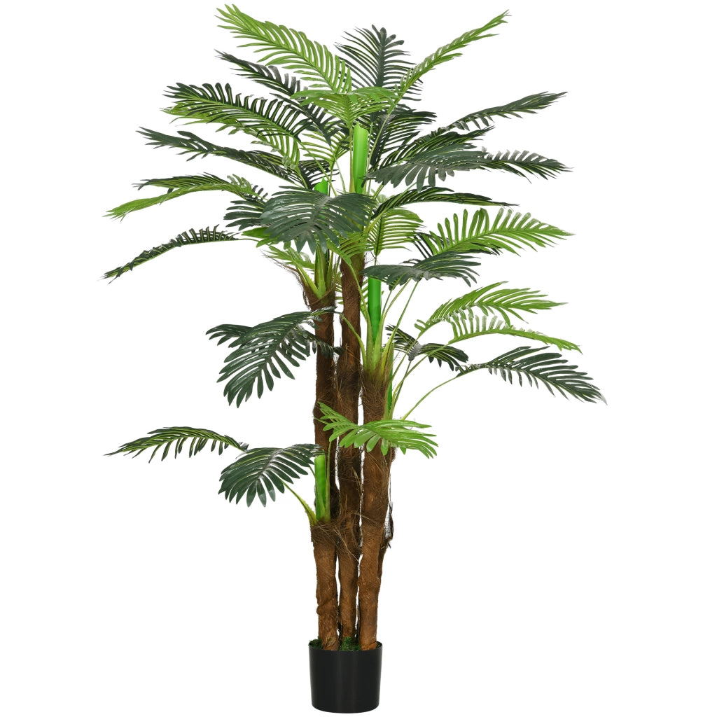PIANTA ARTIFICIALE Palma Verde in plastica con vaso cementato