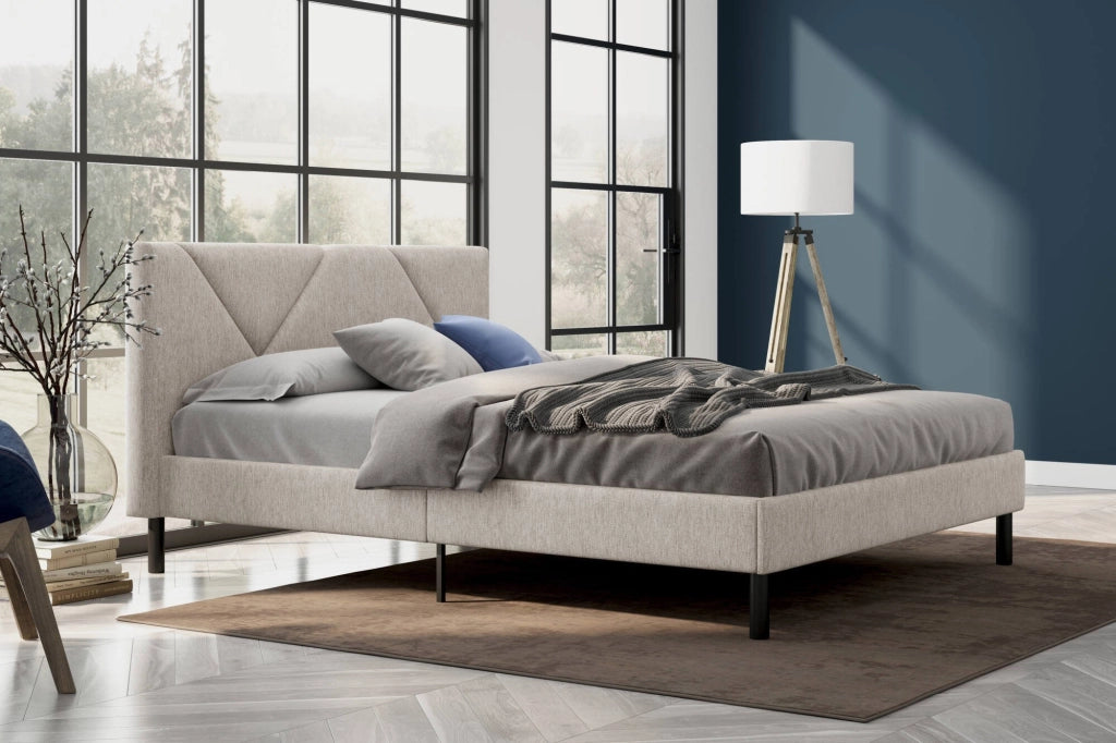 Ikelos, Letto Alla Francese Dimensione Materasso 140x190 cm, Beige