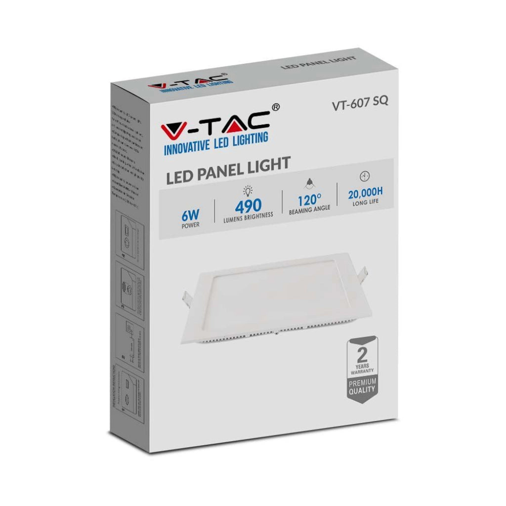 Pannello Premium LED da 6W 6400k Square