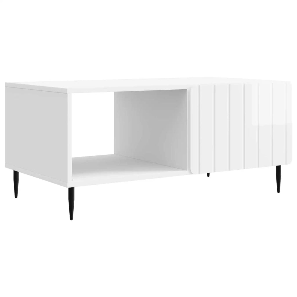 Tavolino da salotto Bianco Lucido 90 x 50 x 40 cm 894499