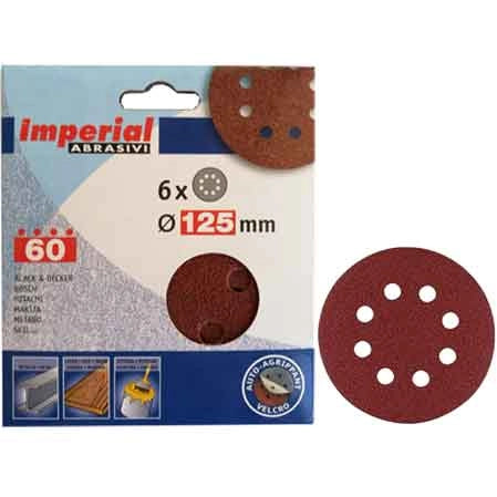DISCO ABRASIVO VELCRATO 'FAI DA TE' Ø 150 mm - grana 240 - 6 pezzi - IMPERIAL ABRASIVI