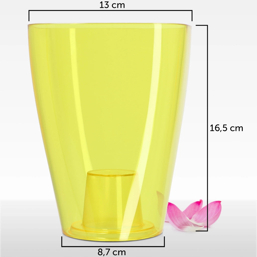 Vaso da fiori KADAX per orchidee, in plastica, giallo, tinta unita, 12 cm