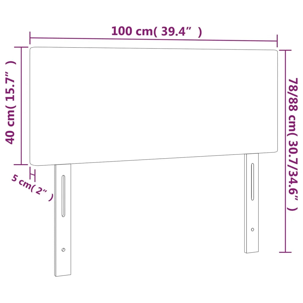 Testiera a LED Tortora 100x5x78/88 cm in Tessuto 3121326