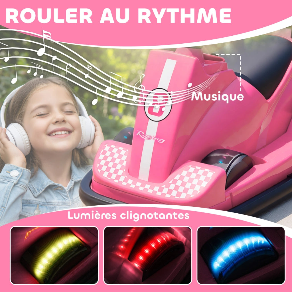 Auto Tampone Bambini 6V ¨C Minimal ¨C Rosa 74x53x48cm