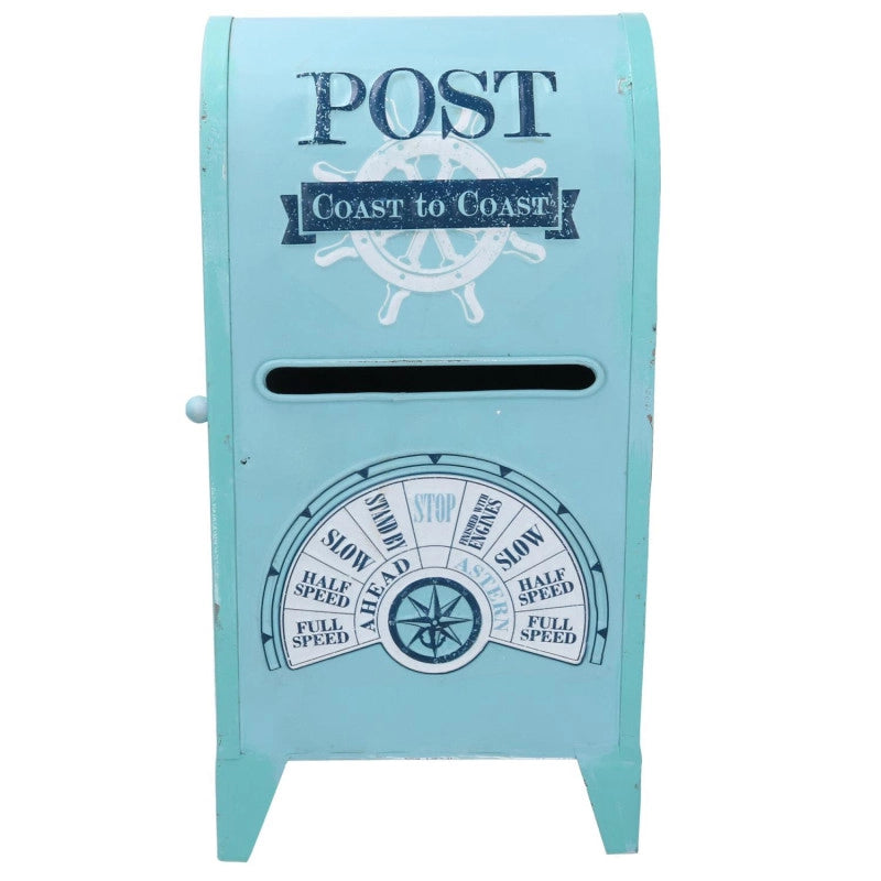 Cassetta posta metallo mare azzurro cm 18x13,5h35,5