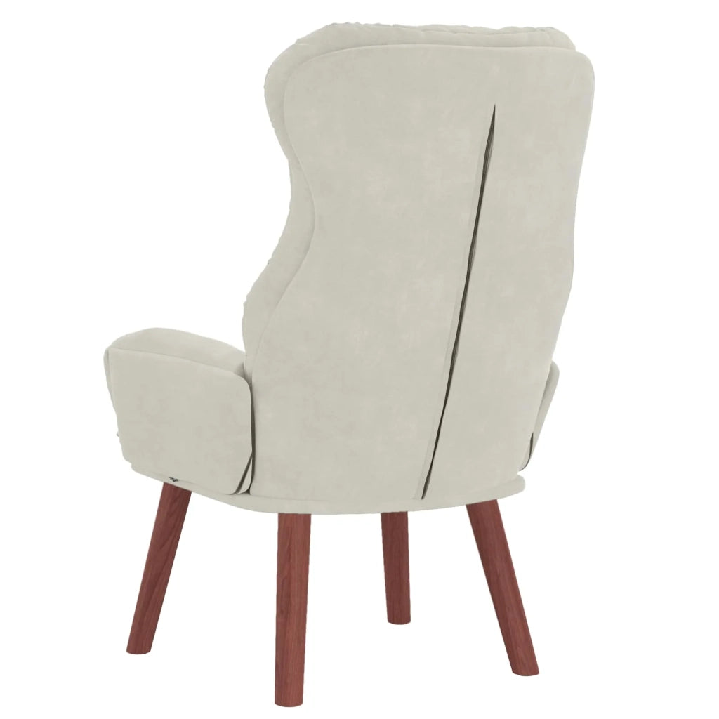 Poltrona | Sedia Relax Crema 69 x 74 x 93 cm Velluto