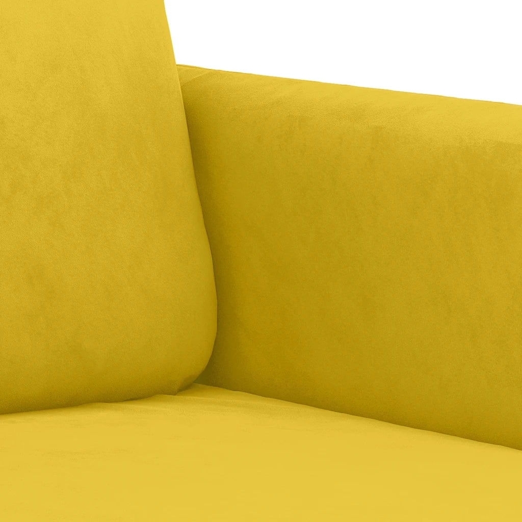 Set di Divani 2 pz con Cuscini Giallo in Velluto 3202000