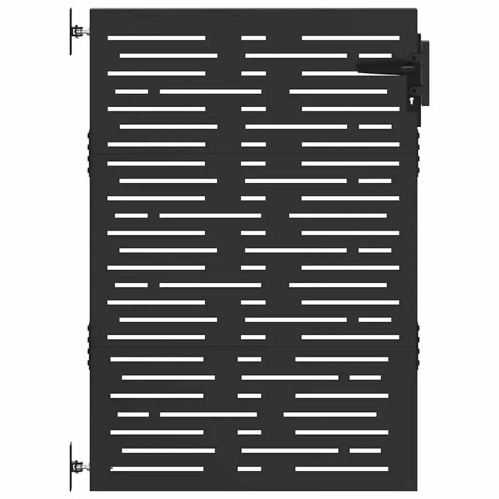 Cancello da giardino con blocco Nero 85 x 125 cm