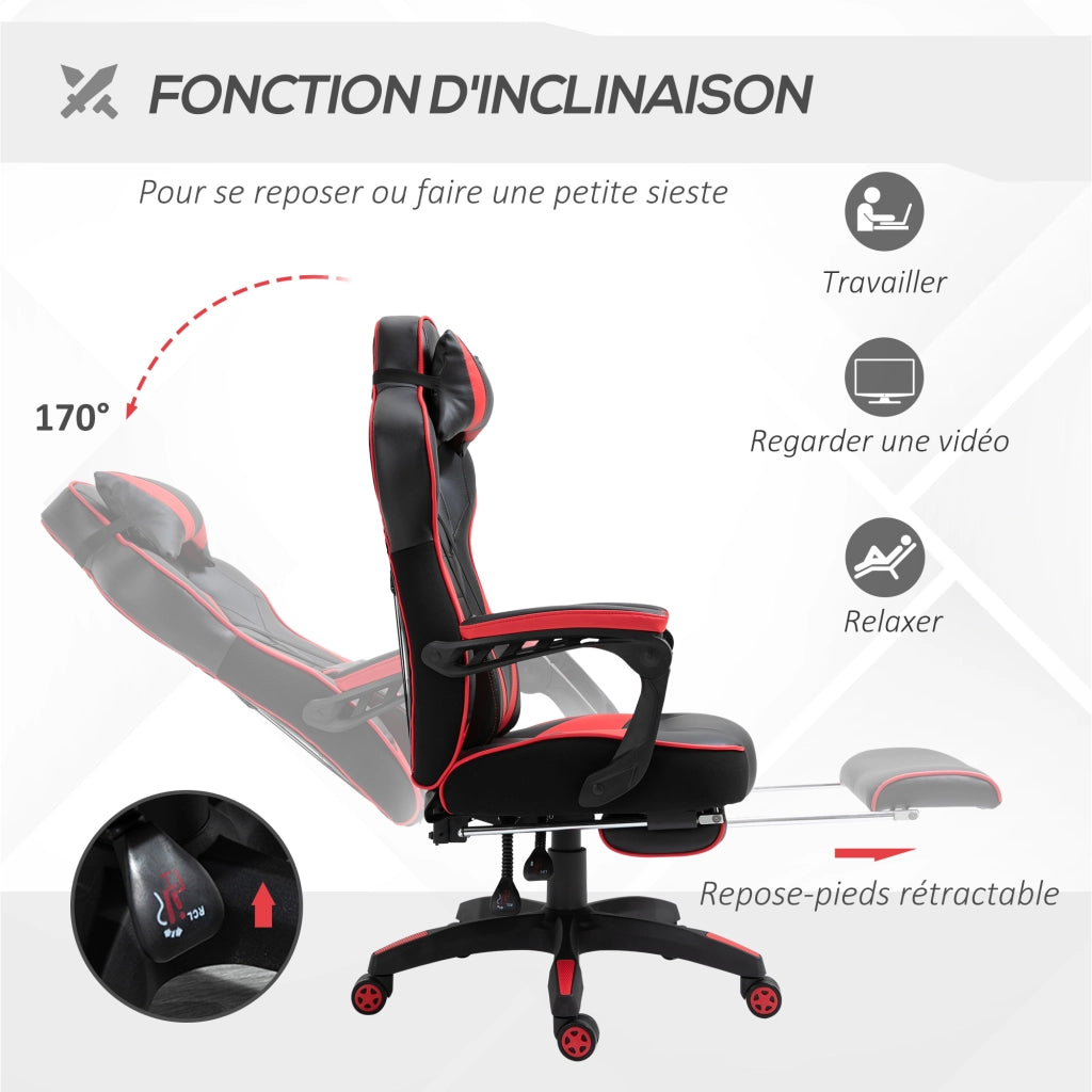 Poltrona da gaming ergonomica ¨C Minimal ¨C nera e rossa