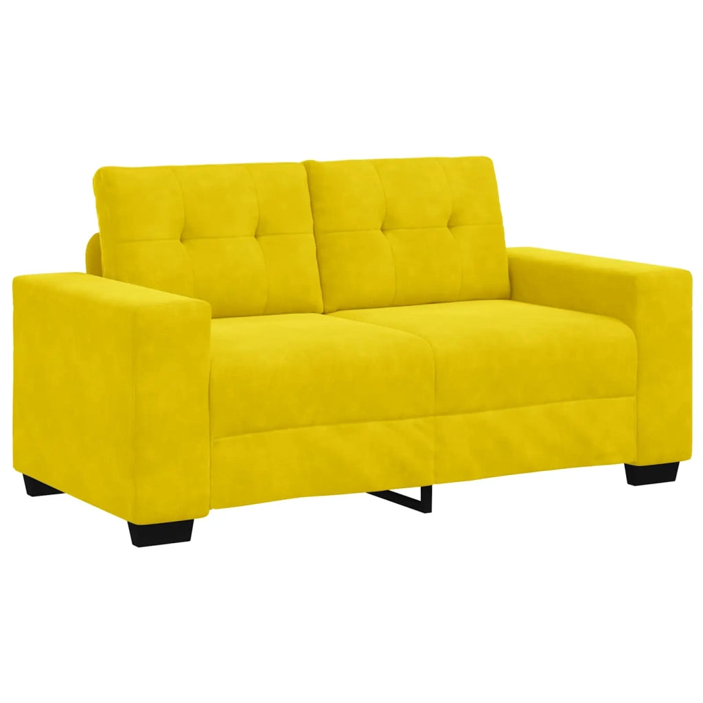 Divano a due posti con cuscino-Sofa 2 Posti Giallo Velluto