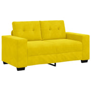 Divano a due posti con cuscino-Sofa 2 Posti Giallo Velluto