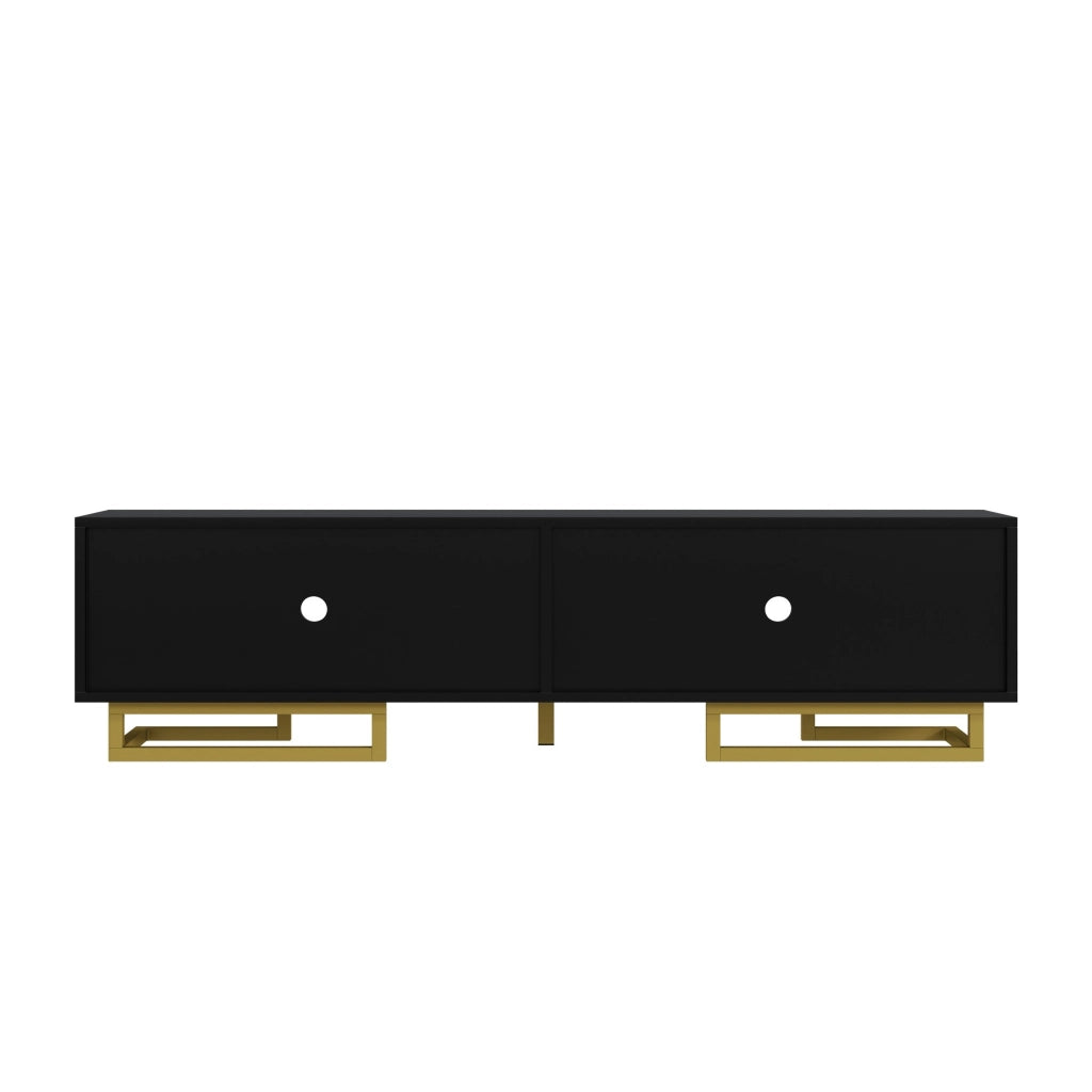 Mobile TV 160x38x44.5 cm; 4 porte con ripiani e cerniere ammortizzate; truciolare; nero