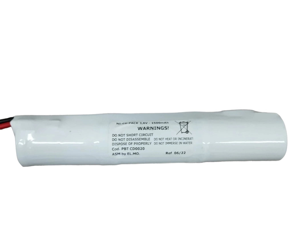 Pacco Batteria per lampade d'emergenza Ni-Cd 3,6V 1500mAh, 3 x Size SC, Alta Temperatura