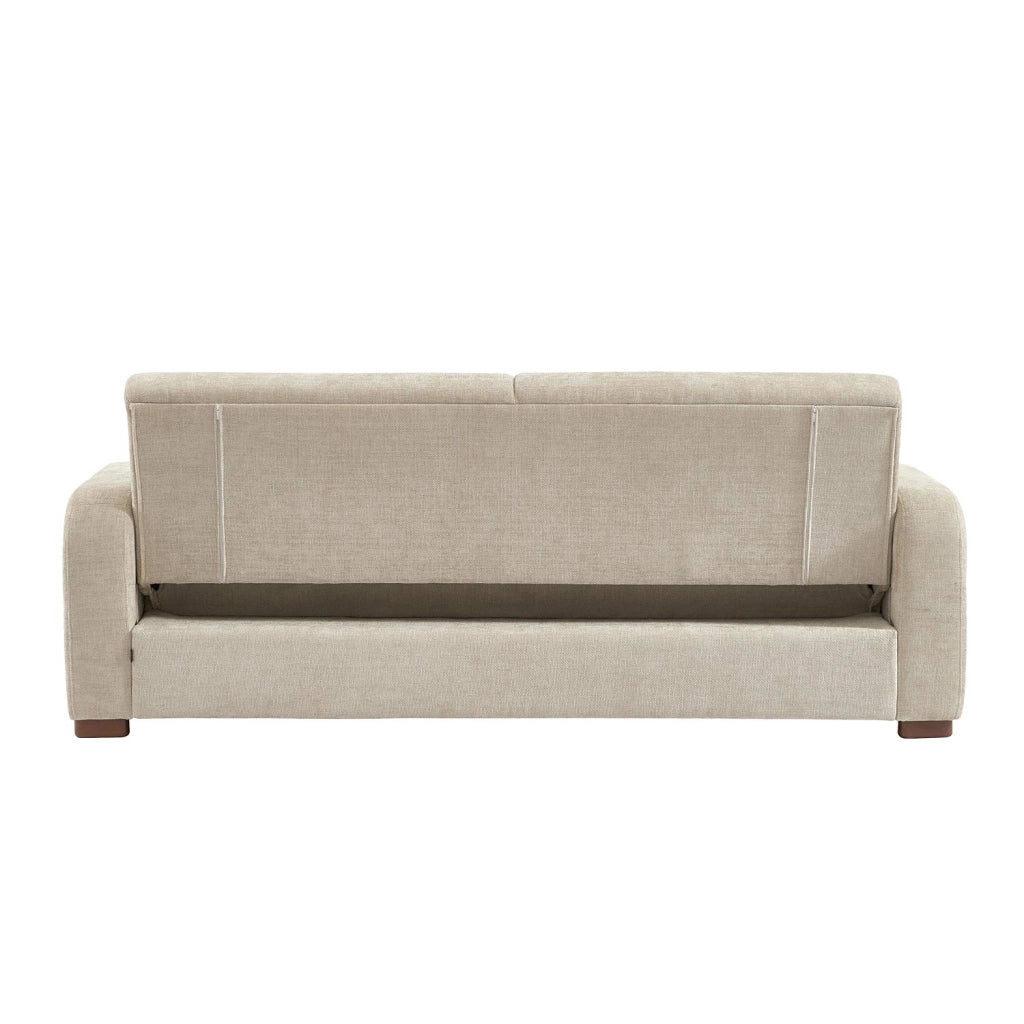 Divano letto in tessuto, 3 posti, beige