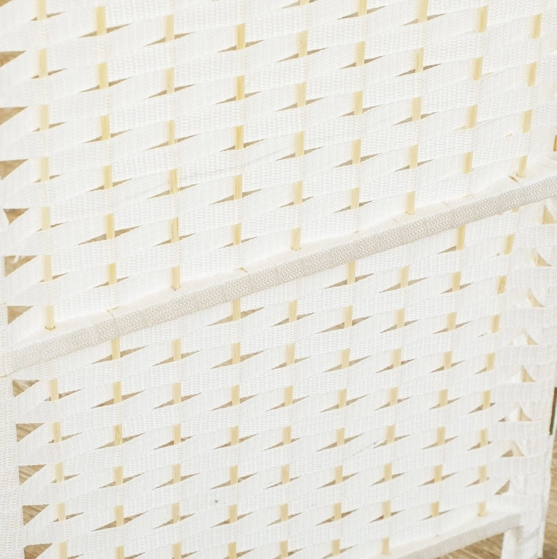 Paravento pieghevole bianco in legno e PP 240 x 170 cm