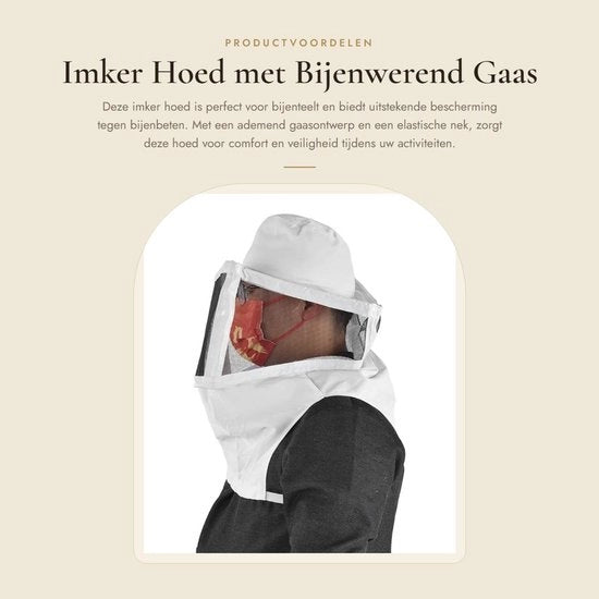 Cappello per Apicultori a Mesh - Ademend - Cappello da Cowboy - Attività All'Aperto - Collo Elastico - Progetto Sostenibile - Cappello per Apicultori
